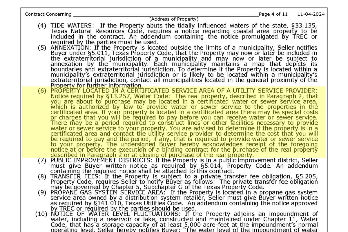 MUD Disclosure in Texas: The Water Code Notice Your Buyer Signs Before the Contract