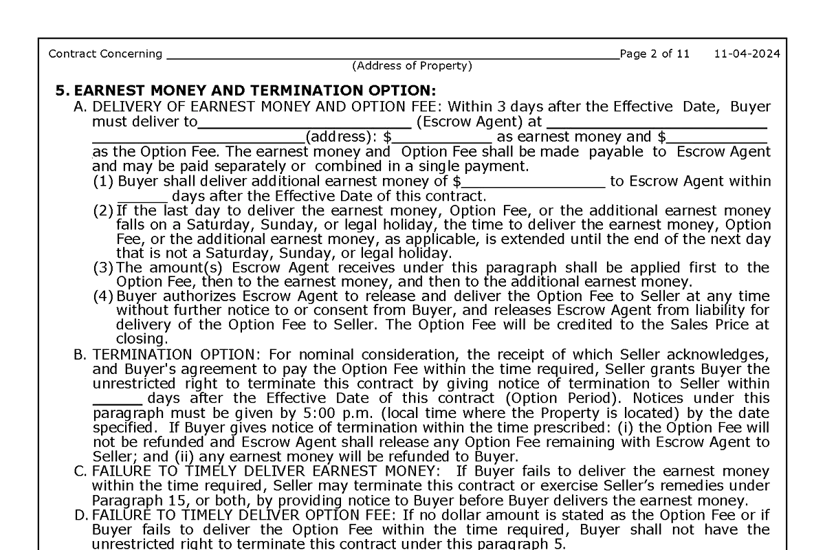 Release of Earnest Money in Texas (TXR-1904): How It Works When a Deal Ends