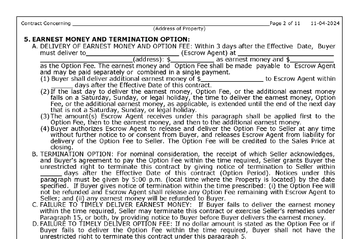 Release of Earnest Money in Texas (TXR-1904): How It Works When a Deal Ends